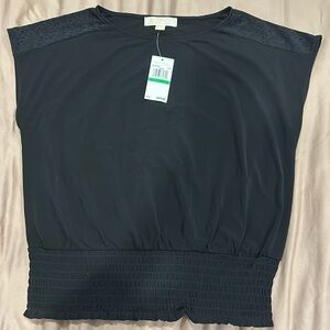 Women’s Michael Kors Top Black Basics Cute Unique Elegant Size L Large